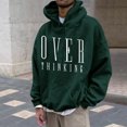 thumbnail image 2 of Lilgiuy Men's Hoodie Letter Printed Pullover Long-sleeved Top Hooded Sweatshirts for Party Club Birthday, 2 of 5