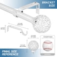 thumbnail image 3 of Urbanest Adjustable Single Curtain Rod Set Planet Ball Finials – 3/4-Inch Diameter, With Glossy White Rod, 28–48 Inches, 3 of 6