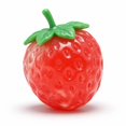 thumbnail image 2 of Strawberry Squishy Relaxation Toy with Soft Squeeze Design, Single Piece, Vermilion Red with Green Leaves, for Kids and Adults, Squeeze Toy, 2 of 3