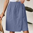 thumbnail image 2 of Outfmvch Mini Skirt Pencil Skirt Wrap Skorts Womens Shorts Casual Shorts Elastic Waist Knee Length Wide Leg Shorts Work Shorts Sports Shorts High Waisted Shorts Blue 2xl, 2 of 9