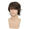 thumbnail image 5 of Phocas Mens Wig Short Brown Wigs for Men 70s 80s Mullet Wig Disco Rocker Wig Wefted Wig Cap, 5 of 7