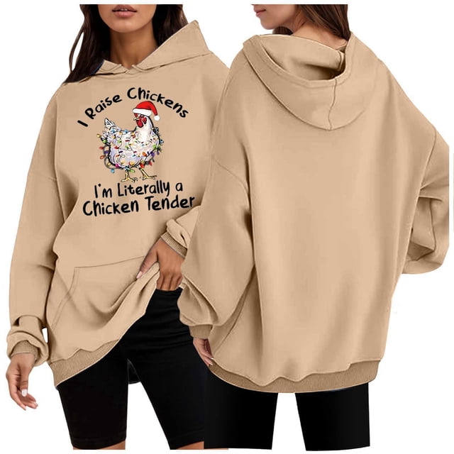 WEAIXIMIUNG Sweat à Capuche à Fermeture à Glissière pour Femmes Long Mode Imprimé Décontracté Ample