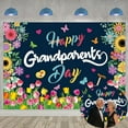thumbnail image 4 of Happy Grandparents Day Groovy Backdrop Flower Butterfly Best Grandparents Ever Background Grandma Grandpa Retirement Party Decorations Supplies Photo Props, 4 of 8