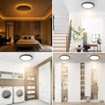 thumbnail image 2 of Brightever Black LED Flush Mount Ceiling Lights with Night Light, 12 Inch 2 Packs, 24W 2400LM Ceiling Light Fixtures, Dimmable &, 2 of 7