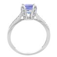 thumbnail image 2 of 14K White Gold Diamond Natural Tanzanite Engagement Ring Round 7mm, size 7, 2 of 2