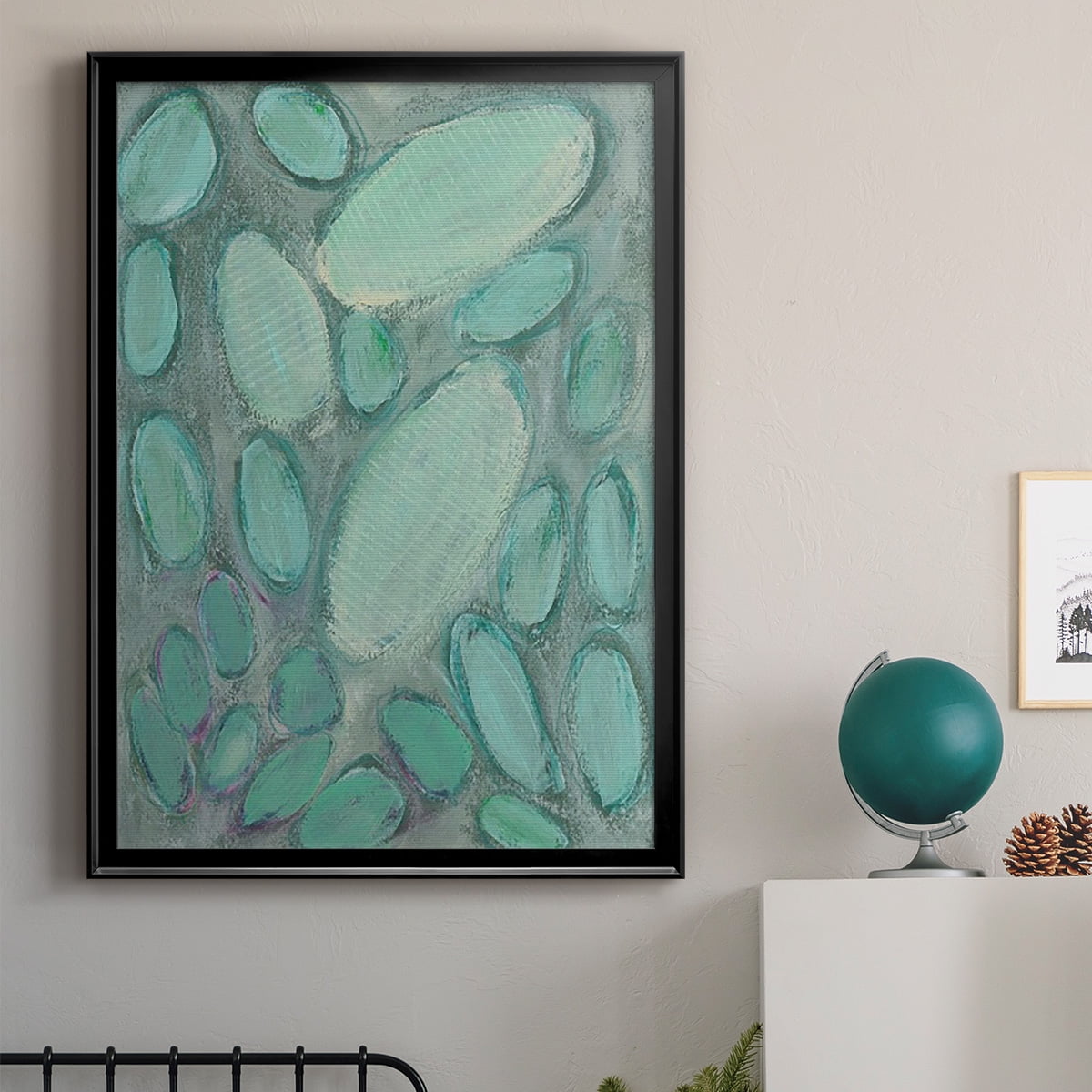 Blue Orbs II Premium Framed Print, in Gold, Black, or Silver - Ready to Hang
