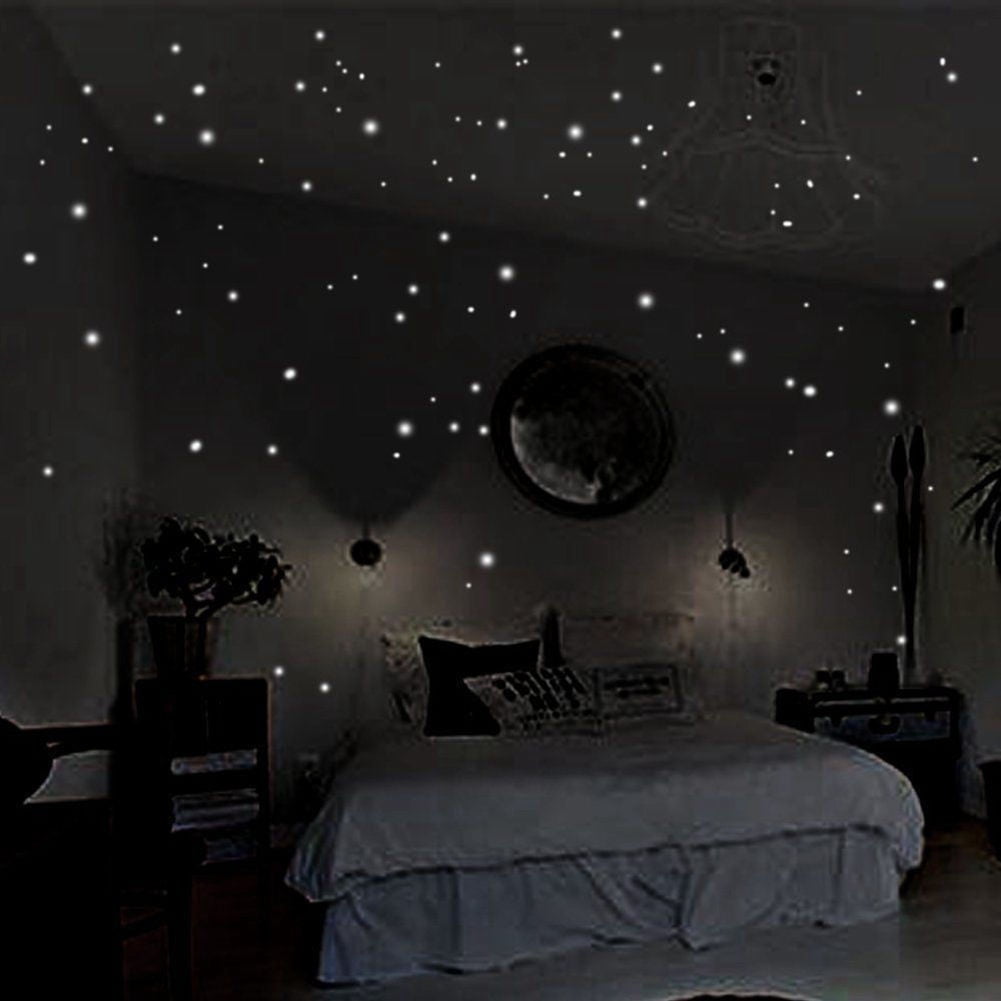 SPRING PARK 407Pcs Dot Luminous Star Wall Stickers Home Room Decor Glow In The Dark Decal