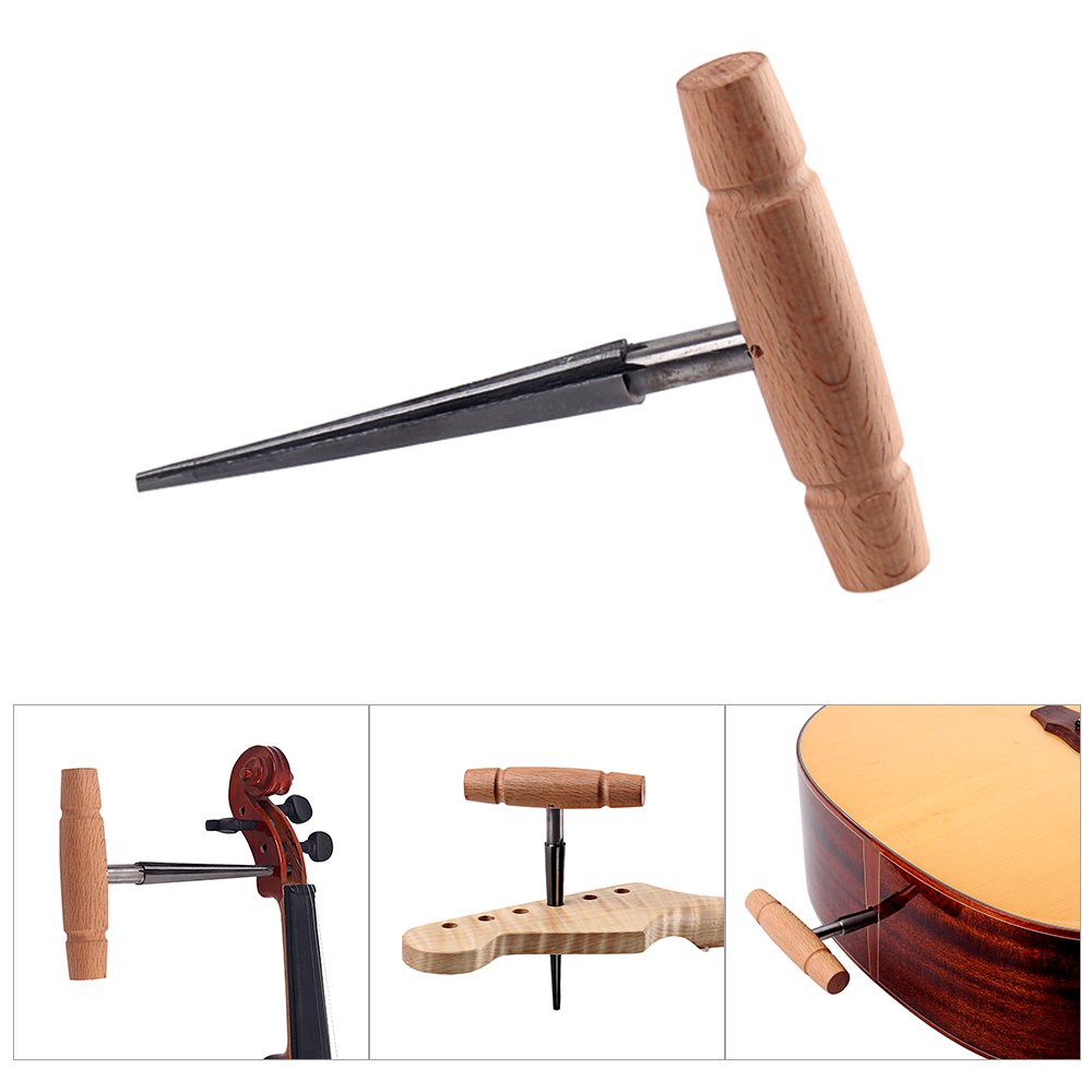 Guitar End Pin Hole Reamer 130 Taper High Speed Steel with Wood Handle Luthier Tool for