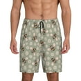 thumbnail image 3 of Lsque Bees And Chamomile Mens Sleep Pajama Shorts,Short Pajama Pants, Cotton Ultra-Soft Knit-3X-Large, 3 of 9