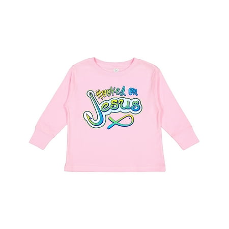 

Inktastic Hooked on Jesus Christian Gift Toddler Boy or Toddler Girl Long Sleeve T-Shirt