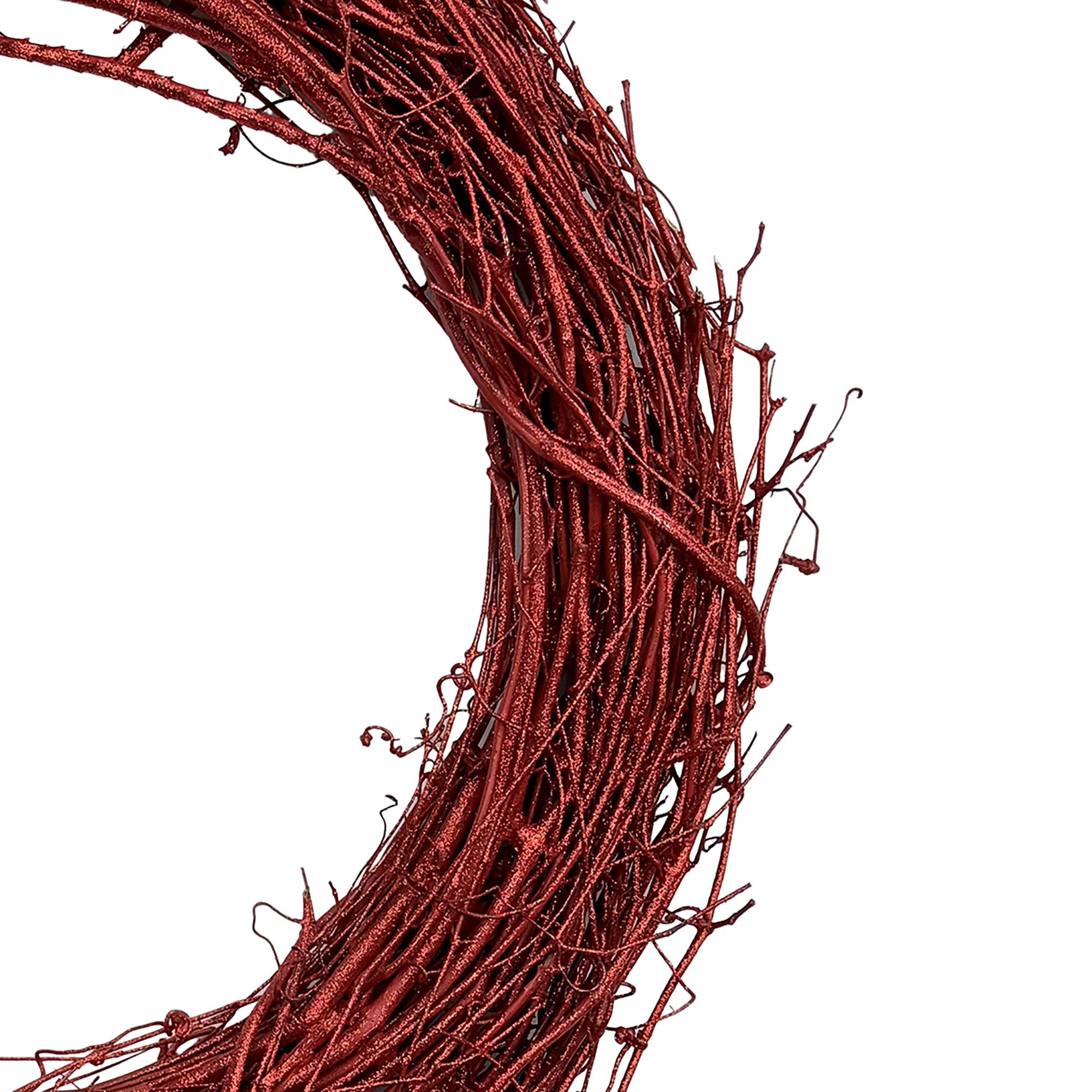 Kraft Lane: 18" Painted Grapevine Wreath - Glitter Red - DIY Craft Projects, Handcrafted, In-Outdoor Decoration, Behr Paint, Seasonal-Holiday-Home