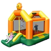 Gymax Inflatable Bounce Castle Jumping House Kids Playhouse w/ Slide Blower Excluded