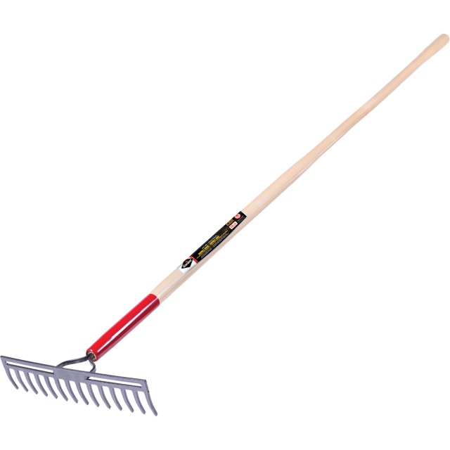 Pro(TM) Double Back Level Rake, Ashwood Handle, 13-3/4" W, Tempered Steel Blade, 14 Tines Each