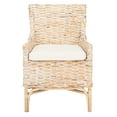 thumbnail image 2 of SAFAVIEH Cristen Rattan Parson Chair w/ Cushion, Natural White, 2 of 7