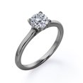 thumbnail image 3 of JeenMata Impresionante Anillo para Mano Derecha con Solitario de 1 Quilate de Talla Brillante Redonda Engastado en Garras en Baño de Oro Negro de 18 K sobre Plata, 3 of 4