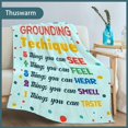 thumbnail image 2 of Five Grounding Techique Flannel Throw Blanket Warm Cozy Soft Funny Print Blankets, 2 of 5