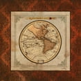 thumbnail image 2 of Medley, Elizabeth 12x12 White Modern Wood Framed Museum Art Print Titled - Red Damask Map I, 2 of 4