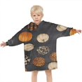 thumbnail image 3 of Patterned Pumpkins Halloween Pattern Blanket Hoodies for Kids 6-13YR Oversize Wearable Blanket Hoodies for Boys Girls Teens, 3 of 7