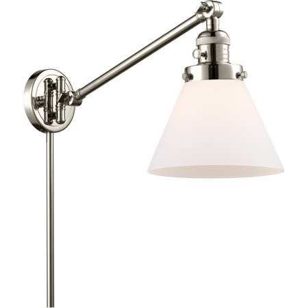 

Polished Nickel Tone Wall Sconces 8 Wide Steel/Cast Brass/Glass Medium Base 1 Light Fixture