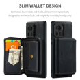 thumbnail image 2 of SaniMore Case for Motorola Moto X30 Pro 6.7" 2022, PU Leather Case Detachable Magnetic Zipper Wallet Card Slots Kickstand Wireless Charging Anti-drop Shockproof 360°Protection Case, Black, 2 of 7