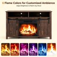 thumbnail image 5 of SESSLIFE 58" Fireplace TV Stand for TVs up to 65", Farmhouse Entertainment Center with Electric Fireplace, Sliding Barn Doors and Storage Cabinets, Walnut, 5 of 8