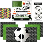 Scrapbook Customs Themed Paper and Stickers Scrapbook Kit, Go Big Soccer 12 inch by 12 inch