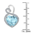 thumbnail image 4 of Mauli Jewels Engagement Necklace for Women 3.90 Carat Diamond And Heart Shape Gemstone White Gold Pendant 4 prongs 14K With 18'' Box Chain|Silver Chain, 4 of 7
