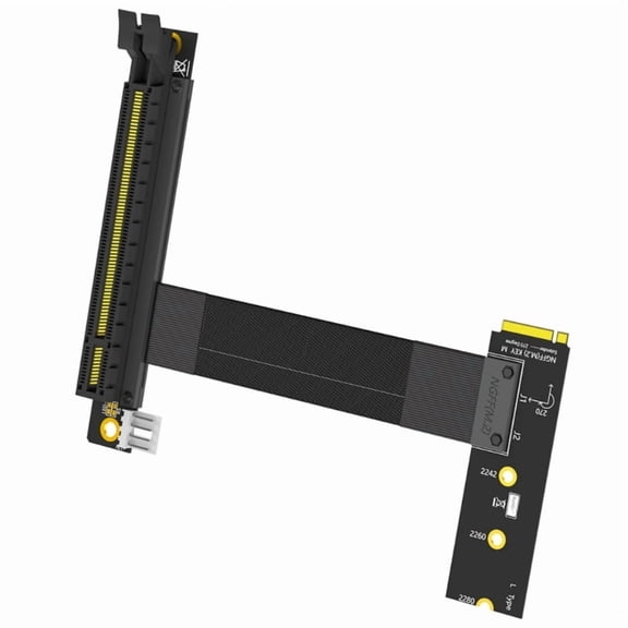 M.2 NGFF Key M to PCIE 16X Graphics Card Risers Adapter Card, Nvme to PCIExpress 16X Extension Cable(Left Direction)