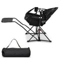thumbnail image 4 of Ainfox Foldable, Portable Rocking Camping Chairs with Footrest, Cup Holder, Pillow, Black, 4 of 11