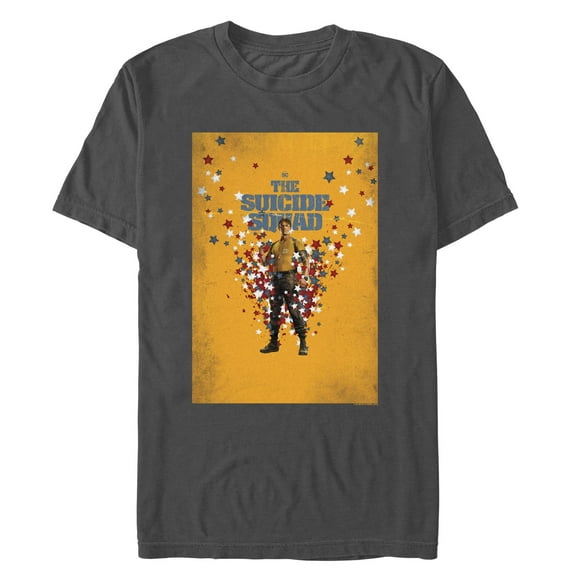 Men's The Suicide Squad Colonel Rick Flag Poster Graphic Tee Charcoal 3X Large