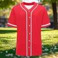 thumbnail image 4 of Hurxie Plain Blank Baseball Jerseys for Men Women Adult Hip Hop Hipster Button Down Shirts Sports Uniforms Outfits Red,M, 4 of 7