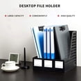 thumbnail image 4 of Deli Collapsible Magazine File Holder 4 Vertical Compartment Binder Holder for Desk Organizer Adjustable Sturdy Binder Storage Organizer Binder Holder for Office School Home,Black, 4 of 12