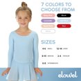 thumbnail image 5 of Elowel Girls Leotard Toddlers Long Sleeve Skirted Dress for Gymnastics Dance Ballet Light Blue Size 2-4, 5 of 7
