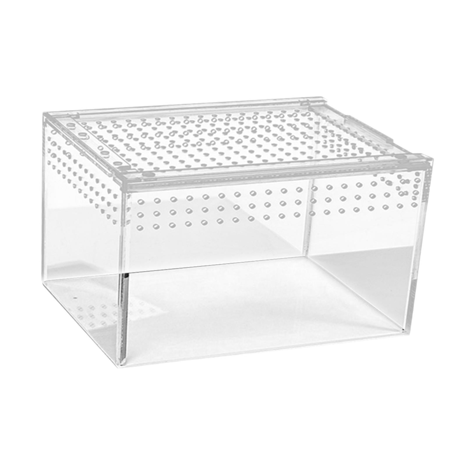 balikha Reptile Terrarium Acrylic Terrarium Container Convenient Ventilation Turtle Tank Reptile Breeding Box for Terrapin Amphibians M