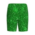 thumbnail image 5 of Naloa Green Glitter Men's Short Pajama Pants, Lounge Comfort Shorts with Elasticized Waistband and Side Pockets - 4X-Large, 5 of 9