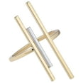 thumbnail image 3 of KoolJewelry 14k Two-tone Gold Open Triple Bar Ring (size 7), 3 of 4