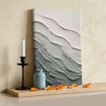 thumbnail image 3 of Layered Plaster Wave Canvas Wall Art for Living Room Bedroom Bathroom, Minimalist Abstract Green Textured Ocean Canvas Art Wall Decor, Artwork for Walls Home Office Decor, 24"x36", 3 of 9