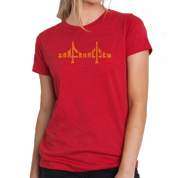 Women's Premium Blend Word Art T-shirt - San Francisco Bridge