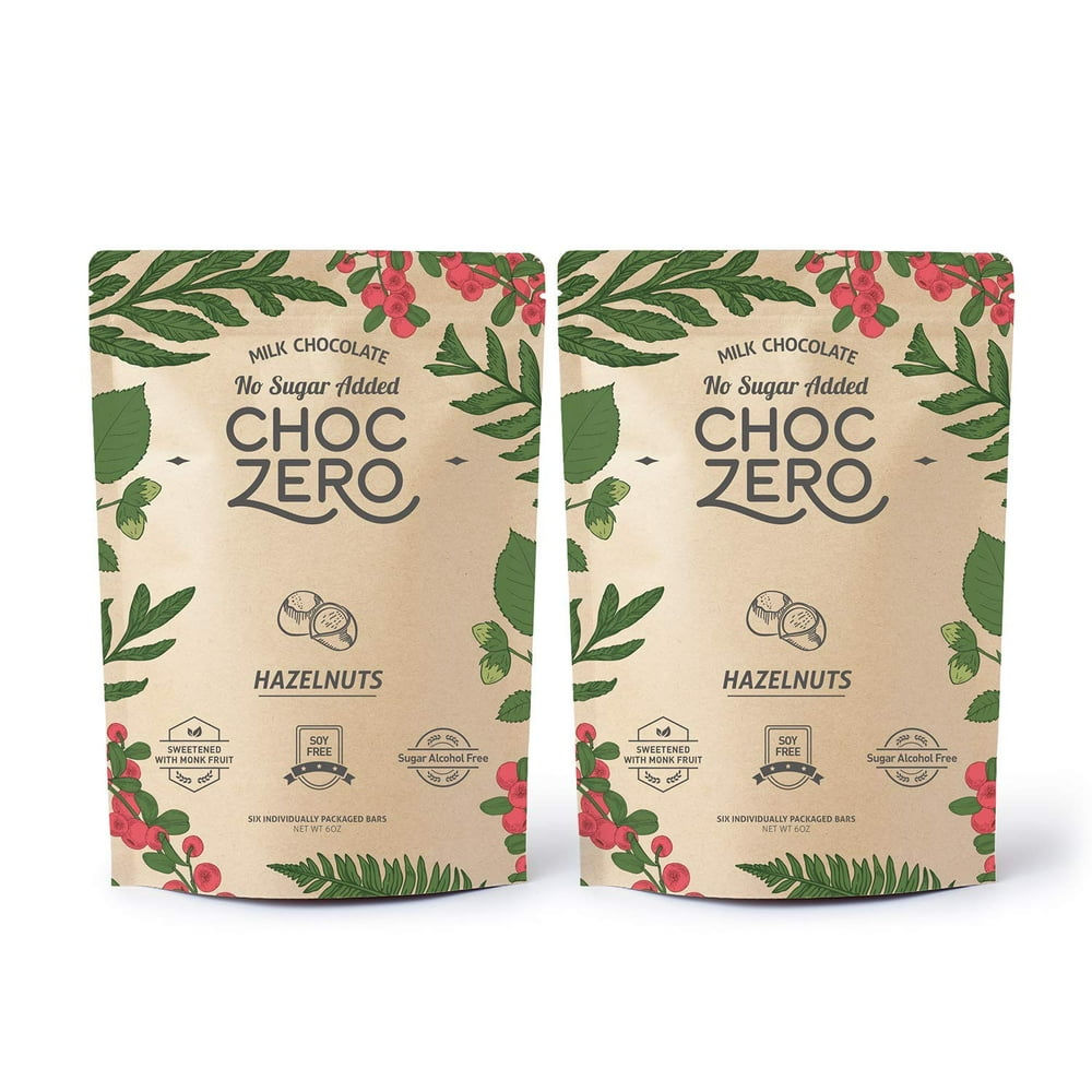 ChocZero's Keto Bark, Milk Chocolate Hazelnuts, No Added Sugar, Low