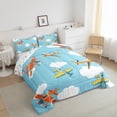 thumbnail image 3 of Castle Fairy Cartoon Plane Full Size Comforter Sets 3-Piece for Boys Girls,Kawaii Aircraft Bedding Comforter Set,Transportation Theme Lightweight Bedding Sets,Ultra Soft Home Decor,Reversible, 3 of 8