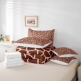 thumbnail image 5 of Homewish Fashion Giraffe Print Bedding Comforter Set 7 Pieces, Brown Abstract Ombre Full Bedding Set, Teens Adult Women Reversible Fitted Sheet Flat Sheet, Lightweight Room Decor, 5 of 7