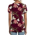 thumbnail image 5 of USSUMA Plus Womens Tops Dressy Casual Women's Tops Petal Short Sleeve Summer T Shirts Loose Fit V Neck Casual Basic Tee Shirts Floral Print Tank Tops, 5 of 7