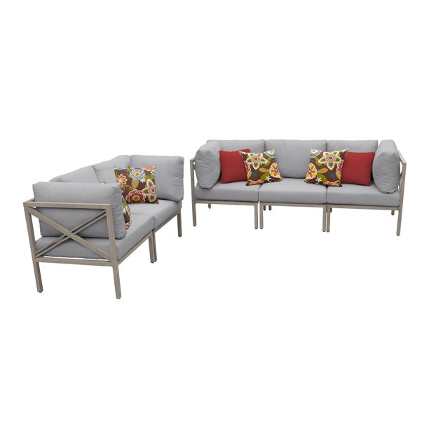 Tk Classics Carlisle Aluminum 5 Piece Patio Sofa And Loveseat Set Walmart Com Walmart Com