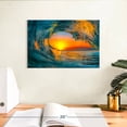 thumbnail image 3 of Elephant Stock Golden Sunset Wave Wall Art - Horizontal Canvas Wall Art - Living Room Wall Decor - Beach Canvas - Gray And Brown Decor - 12" x 8", 3 of 8