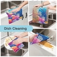 thumbnail image 2 of 6 Pieces Thickened Double Polyester Fleece Kitchen Towel - 28x28cm Strongly Absorb Water & Oil Stain Removal，Corals, 2 of 8