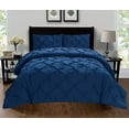 thumbnail image 2 of Celine Linen Luxury Super-Soft Coziest 1500 Thread Count Egyptian Quality 3-Piece Pintuck Design Duvet Cover Set, (Insert Comforter Protector) Wrinkle-Free, Full/Queen, Navy Blue, 2 of 3