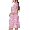 thumbnail image 2 of Fotbe Butterfly 1 Vestido Largo de Moda para Mujer, Vestido Tipo Camiseta con Manga Corta y Estilo Casual a Rayas y Bloques de Color, 2 of 6