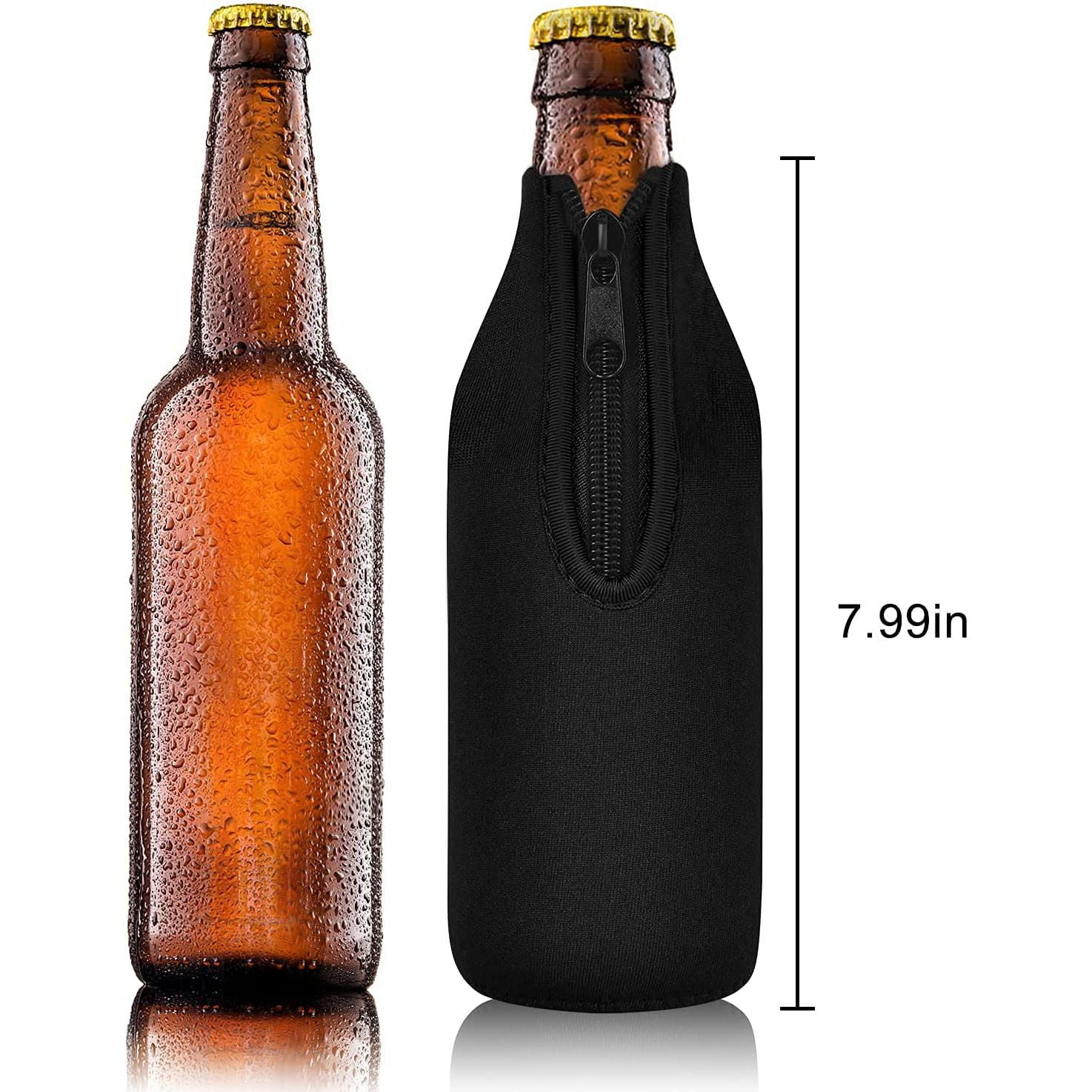 Sublimation Blanks Beer Bottle Insulator Sleeve, 12 Pack 12oz Standard Beer  Bottle Cooler Covers Zip-up Bottle Jackets Personalized Sublimation