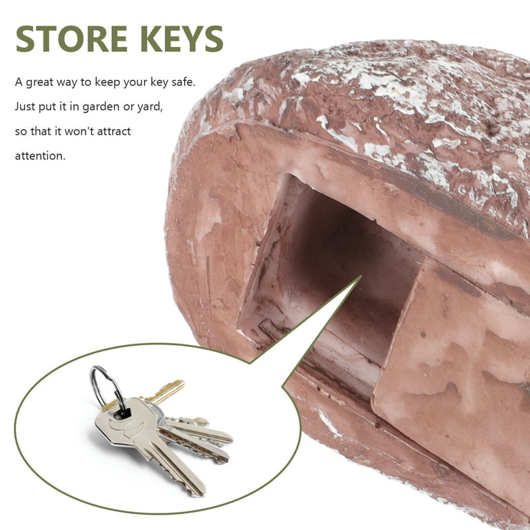 Stone Key Hider Fake Rock Key Holder Stone Resin Key Storage Box for Garden Yard, Size: 10.5x8.5cm
