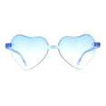 thumbnail image 1 of Girls Child Size Rimless Heart Shape Plastic Sunglasses Blue, 1 of 4
